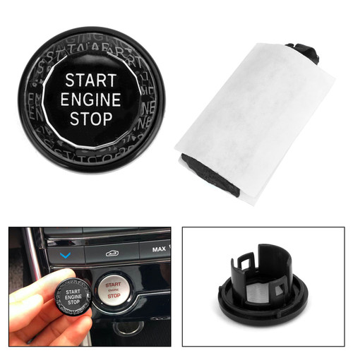 Engine Start Stop Push Button Knob Switch Decor Cover Fit For Jaguar XF XE F-Pace 16-19 Black