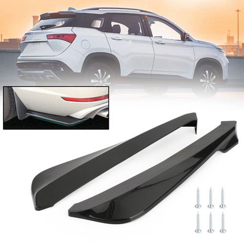 19" Gloss Black Car Rear Bumper Fin Canard Splitter Diffuser Valence Spoiler Lip