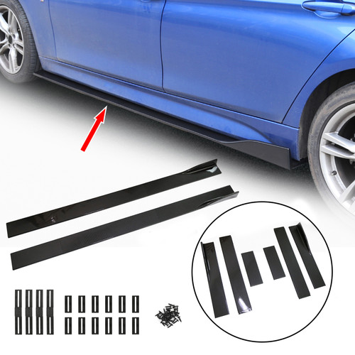 Pair of Side Skirts Extensions Splitters Carbon Fiber Fit for BMW F10/F11 520i 528i 535i 550i All Models 2.2m Carbon Fiber