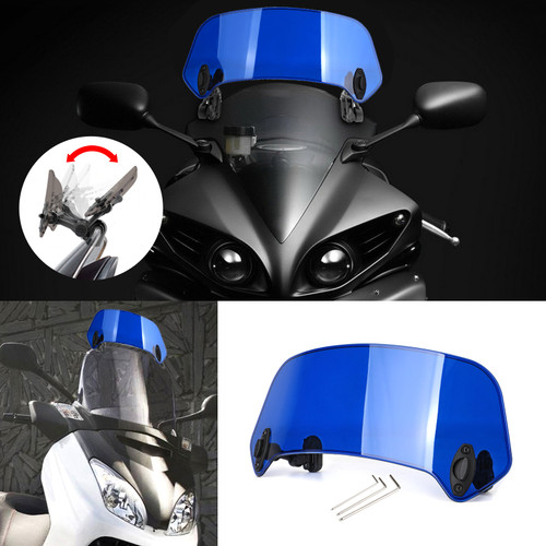 Universal Plastic Scooter Motorcycle Motorbike Front Windscreen Windshield Blue
