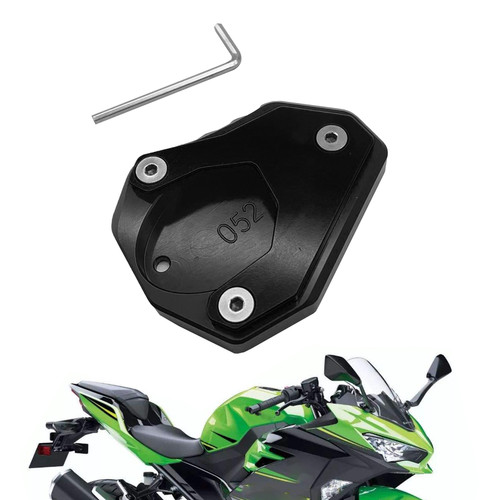 Kickstand Side Stand Extension Pad Fit For KAWASAKI Ninja 400 18-20 Versys 650 10-20 Black