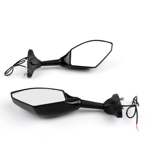 Black Rear View Side Mirrors With LED Turn Signals Fit For Honda CBR250R CBR600RR 11-13 CBR1000RR 04-10 CBR600F 87-90 Black