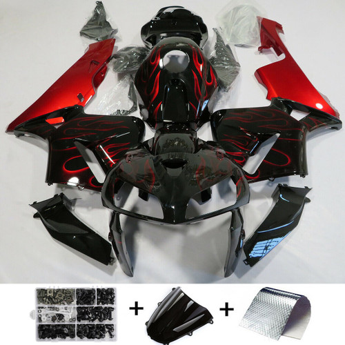 ABS Injection Mold Bodywork Fairing Kit For Honda CBR600RR 2005 2006 F5 Red Black