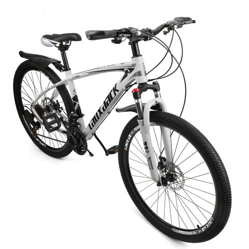 27.5 inches Wheels 21 Speed Unisex Adult Mountain Bike Bicycle MTB White+Black