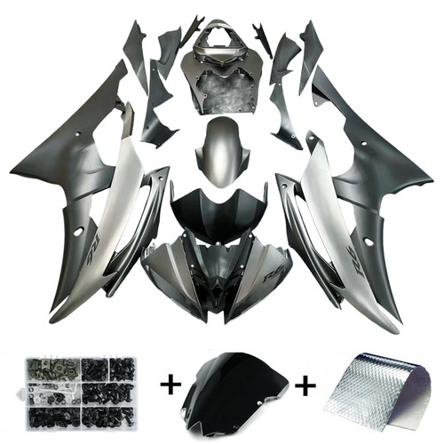 Amotopart Fairing Injection Plastic Body Kit Fit For YAMAHA YZF-R6 2008-2016 Grey Black