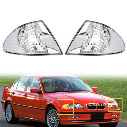 Pair Front Indicator Turn Signal Corner Lights Fit For BMW 3 Series Sedan E46 98-01 Clear