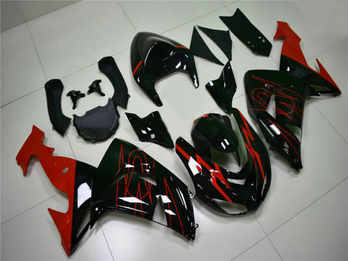 Red Black Injection Fairing Kit Plastic Fit for Kawasaki ZX10R 2006 2007