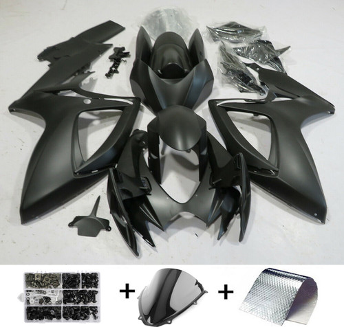 Fairing Injection Plastic Kit Matt Black Fit For Suzuki GSXR600/750 2006-2007