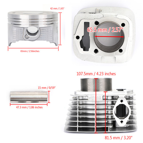 Cylinder Piston Gaskets Kit 65.5mm Upgrade Fit For Honda SL230 97-08 CRF230M 2009 ATC200X 1983-1987