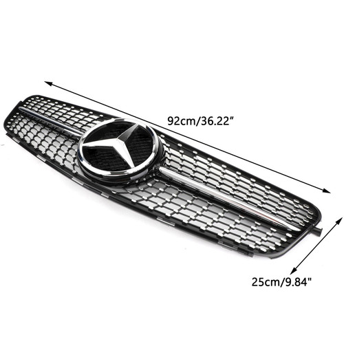 2008-2014 Mercedes-Benz C-Class (W204) C180 C200 C250 C350 Front Grille Grill Black Chrome Generic