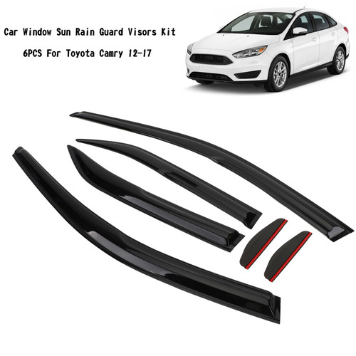 Car Window Sun Rain Guard Visors Kit Fit For Toyota Camry 2012-2017 Black