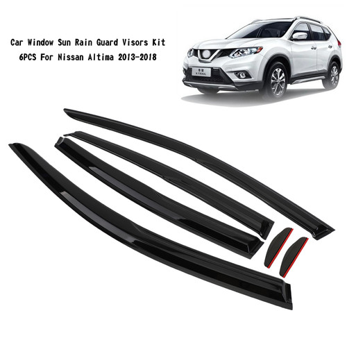 Car Window Sun Rain Guard Visors Kit Fit For Nissan Altima 2013-2018 Black