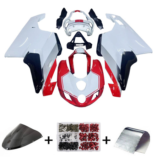 Amotopart 2005-2006 Ducati 999 749 ABS Injection Bodywork Fairing Kit White Silver Red