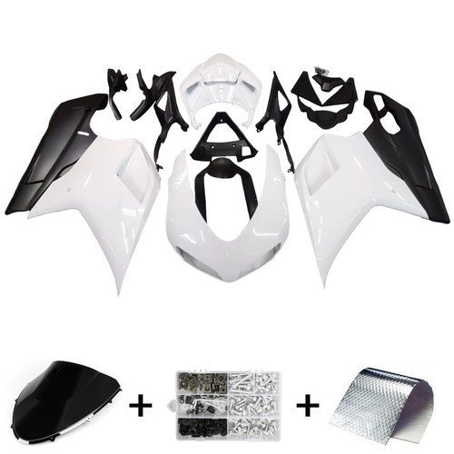 Amotopart 2007-2011 Ducati 1098 1198 848 Fairing Kit Shell Fairing Kit Black White