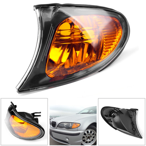 Left Front Indicator Turn Signal Yellow Corner Light Fit For BMW 3 Series E46 02-05 Black+Yellow