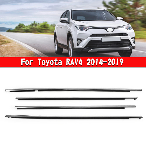 Toyota RAV4 2014-2019 4x Chrome Car Window Weatherstrip Seal Belt Moulding Chrome Generic