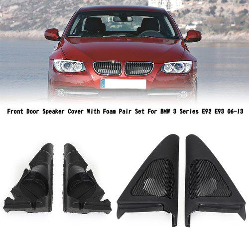 Front Door Speaker Cover With Foam Pair Set Fit for BMW 3 Series E92 E93 2006-2013
