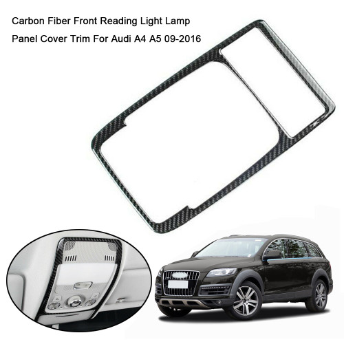 Carbon Fiber Front Reading Light Lamp Panel Cover Trim Fit for Audi A4 A5 09-16
