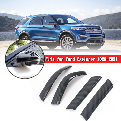 Rearview Mirror Side Decor Cover Trim Fit for Ford Explorer 20-21 Carbon Fiber