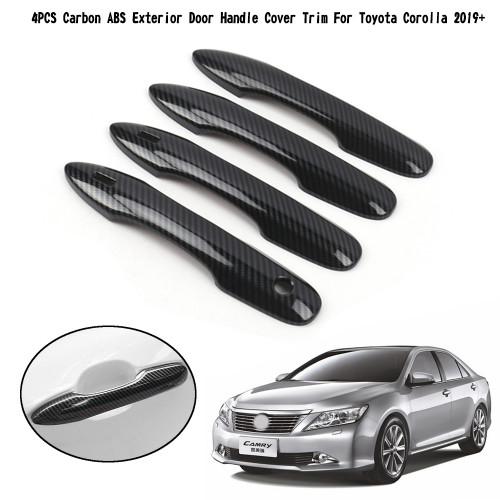 4PCS Carbon ABS Exterior Door Handle Cover Trim Fit for Toyota Corolla 2019+