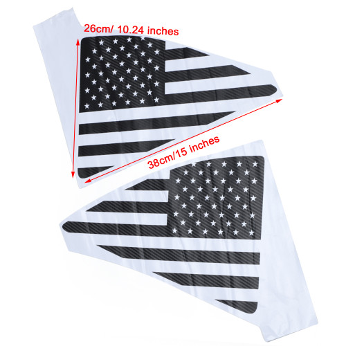 Rear Triangle Quarter Window USA Flag Decal Sticker Trim Fit for Chevrolet Camaro 2010-2015