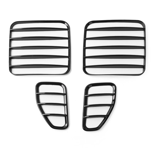 4x Rear Tail Light Lamp Decor Cover Trim Louver Fit for JEEP Renegade 2016-2021 Black