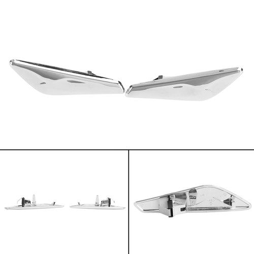 Pair Front Side Fender Trim Finisher 51117338569+51117338570 Fit for BMW F25 F26 X3 X4 Chrome