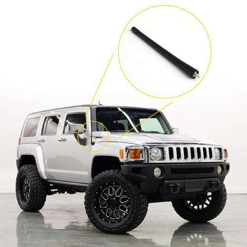 7" Short Antenna Mast Radio AM/FM Fit for Hummer H3 2006-2010 Black