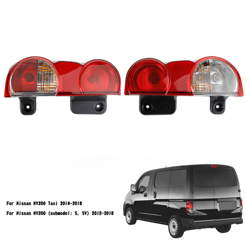 Left+Right Tail Light Rear Lamp Clear Red Lens 12815326 12821817 Fit for Nissan NV200 Taxi 2014-2018