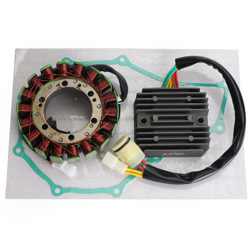 Magneto Coil Stator + Voltage Regulator + Gasket Assy Fit for Honda XRV750 Africa Twin (RD07) 1993-2003