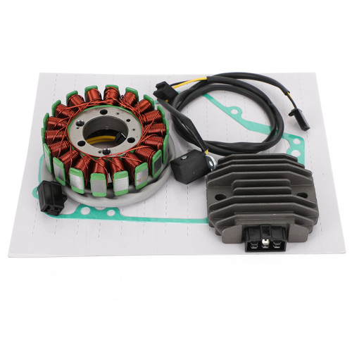 Magneto Coil Stator + Voltage Regulator + Gasket Assy Fit for