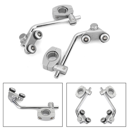 7/8" 22mm Universal Windshield Mount Bracket Silver