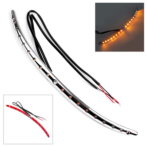 Turn Signal LED Light Windshield Trim Fit for Harley Touring Electra Glide Street Glide Ultra Limited Tri Glide 2014-UP Chrome