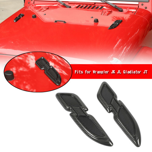 Carbon Fiber Air Vent Fender Cover Trim For Wrangler JK JL JT