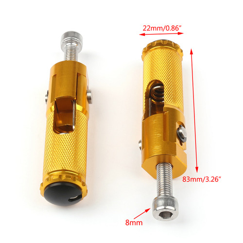 CNC Folding Foot Pegs Footpeg Rear Set Rest Racing For Universal Motorcycle Gold