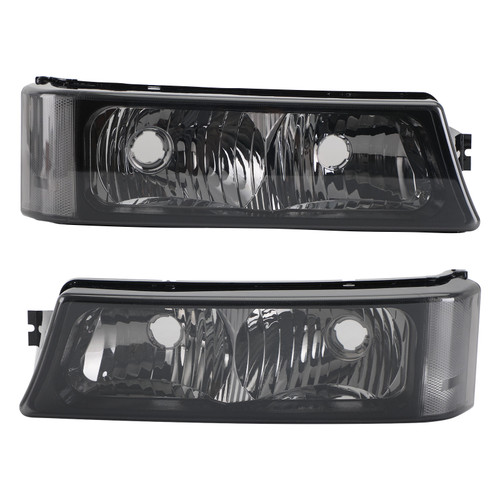 Smoke Black Housing Side Headlights/Lamp Assembly For Chevr Silverado 2003-2006