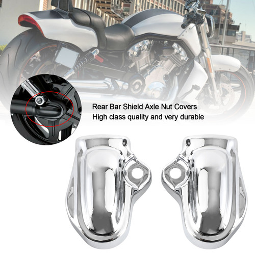 Rear Bar Shield Axle Nut Covers Fits for Harley V-Rod VRSC models 2002-2017 Chrome Rear Bar Shield Axle Nut Covers Fits for Harley V-Rod VRSC models 2002-2017 Chrome