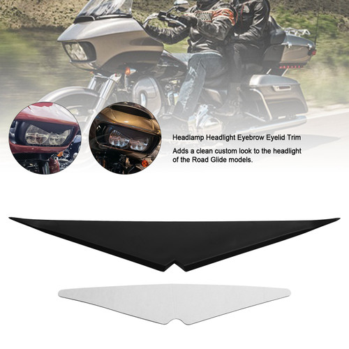 Headlamp Headlight Eyebrow Eyelid Trim Fits For Harley All 2015-later Road Glide models. Black