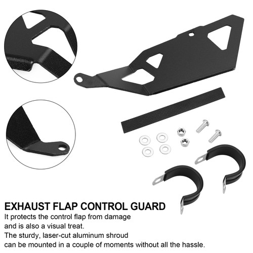 Exhaust Guard Protector Flap Control Cover fit for BMW R1200GS LC & R1200GS LC Adventure 2014-2020 Black