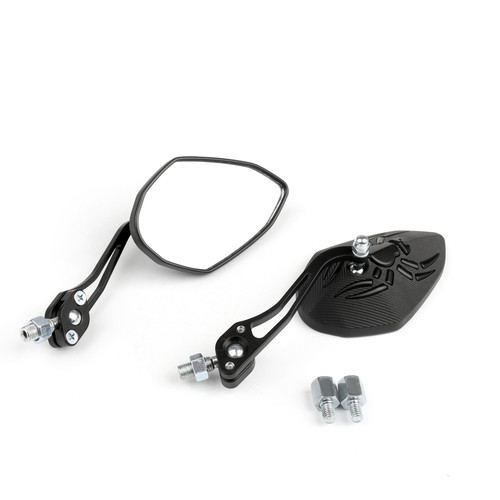 1 pair mirrors(left&right) fits for Honda with 8mm/10mm clockwise threaded screws Black~BC2