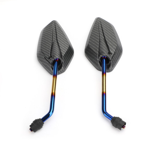 Pair 10mm Rearview Mirrors fits for Honda with 10mm standard thread Carbon~BC2