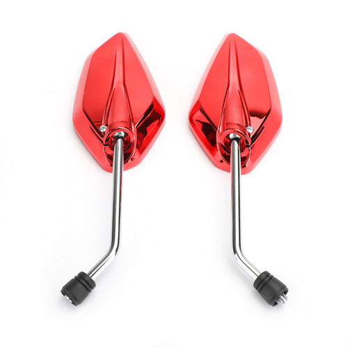 Pair 10mm Rearview Mirrors fits for Suzuki with 10mm standard thread Red~BC1