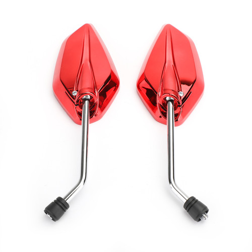 Pair 10mm Rearview Mirrors fits for Honda with 10mm standard thread Red~BC2