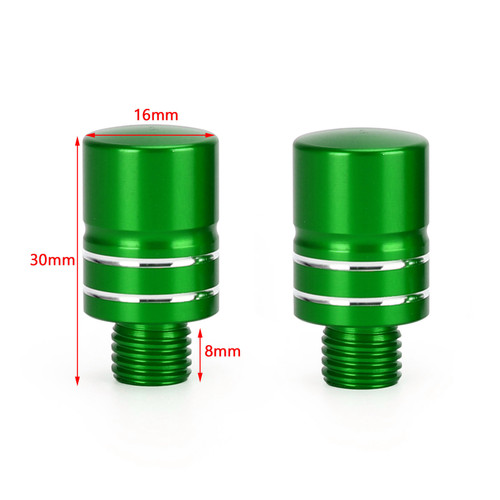 CNC Pair M10 Mirror Blanking Plugs Bolts Fit For BMW R1200GS LC 2013-2016 (Water cooling) GRN