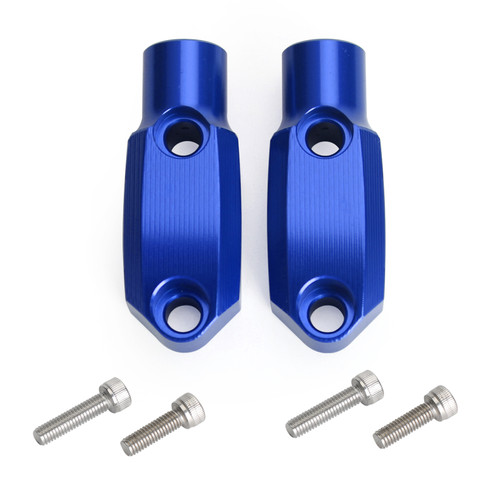 CNC Pair Master Cylinder Handlebar Clamps 10mm x 1.25mm Mirror Fits for Suzuki Blue~BC1