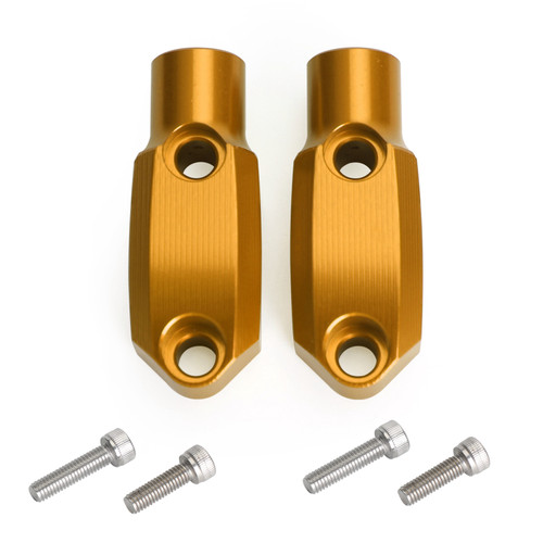 CNC Pair Master Cylinder Handlebar Clamps 10mm x 1.25mm Mirror fits for Honda Gold~BC2
