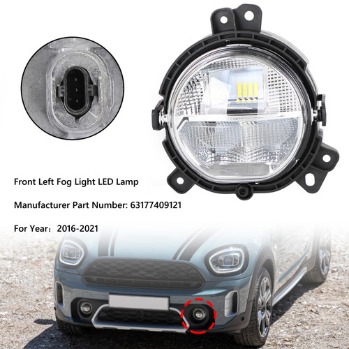 Front Bumper Left Fog Light 63177409121 For BMW Mini Countryman F60 2016-2021