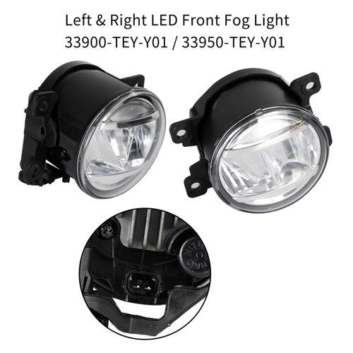 Pair LED Fog Lamp Foglight Set Left & Right For 2017-2021 Honda Pilot and Honda Passport