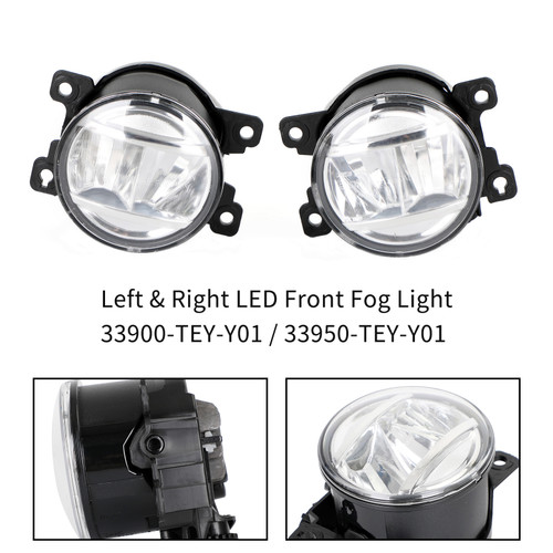 Pair LED Fog Lamp Foglight Set Left & Right For 2017-2021 Honda Pilot and Honda Passport