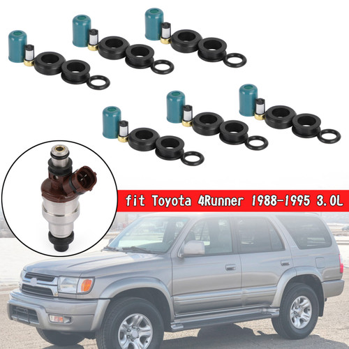 6PCS Fuel Injectors Repair Seal Rebuild Kit Fit For Toyota 4Runner 1988-1995 Pickup 1988-1995 T100 1993-1994